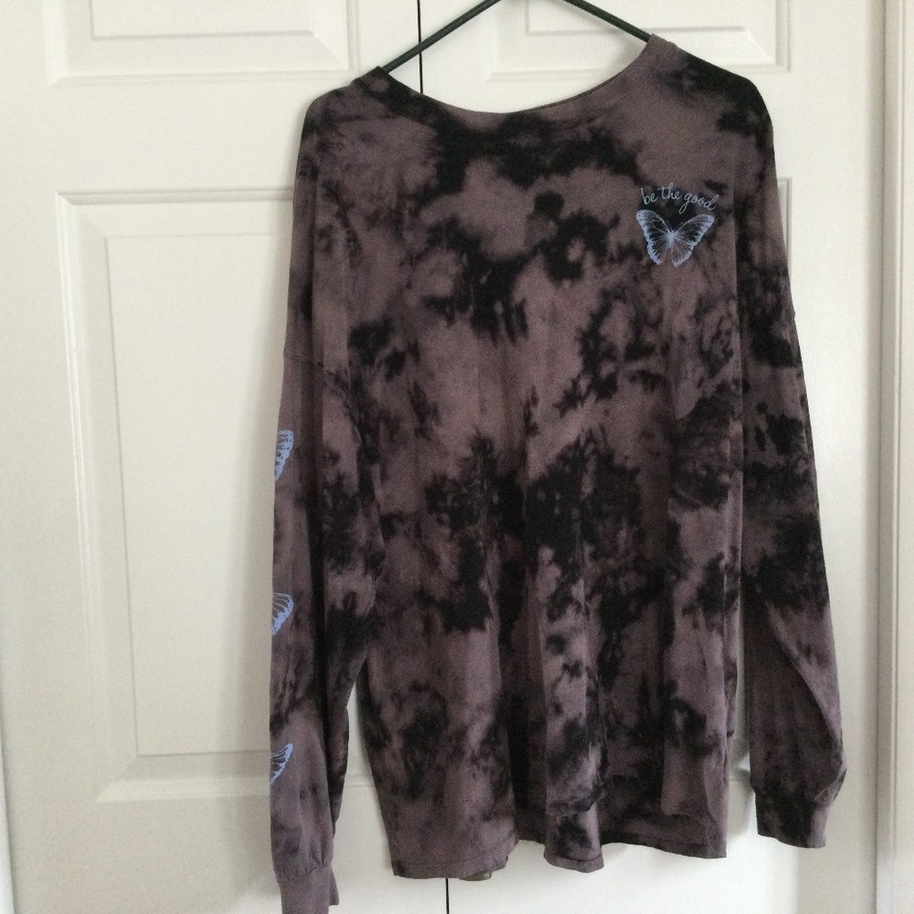 Womens L Oversized long sleeved T Shirt Wild Fable dusty purple / black